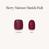 Glossy Dark Maroon Mani & Pedi Bundles